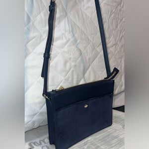 Suede navy blue crossbody in perfect condition